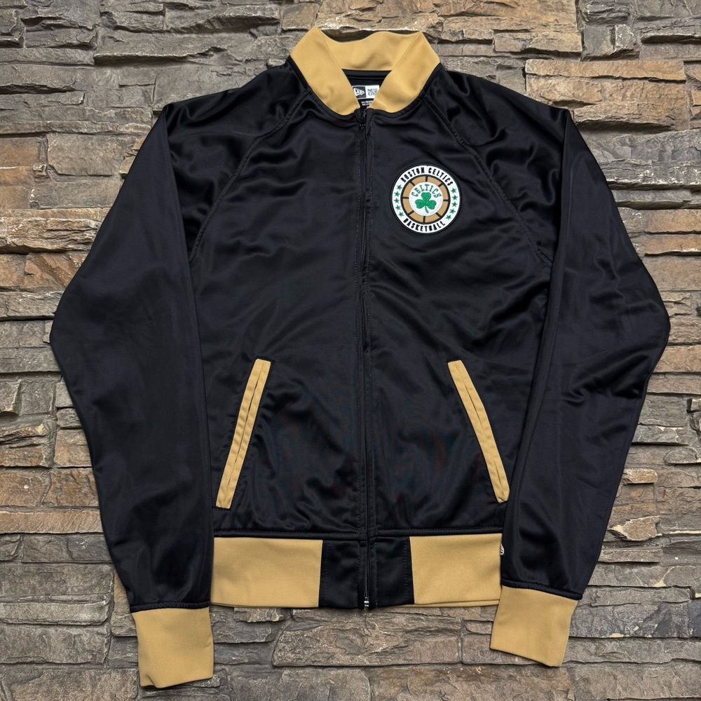 Boston Celtics Full Zip Jacket Women’s Small Black Warmup Sweatshirt New Era